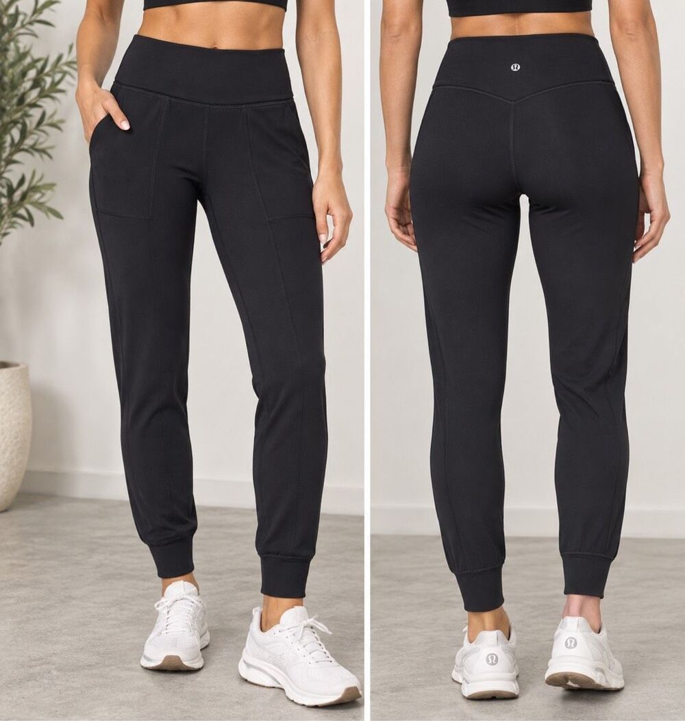 Lululemon Align Size 2 Black High Rise Pocket Jogger Cuffed Athletic Pants